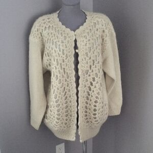 Vintage Amway Cream Mohair/Wool Cardigan